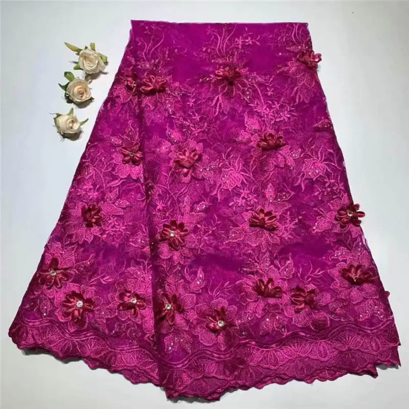 

ZQ!African Lace Fabric 2019High Quality Lace Flower Lace Fabric Beautiful Applique Stones Lace For Nigerian Wedding Dress!L31813