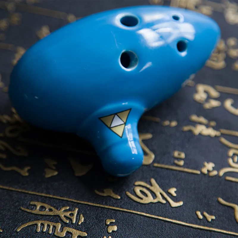 Ocarina wholesale sky blue 6 hole alto C time zelda flute with English