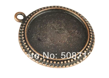 

Free Ship!!! 50pcs Antique Copper Pendant Tray Blanks 1 inch - 25 mm Round Cabochon Settings