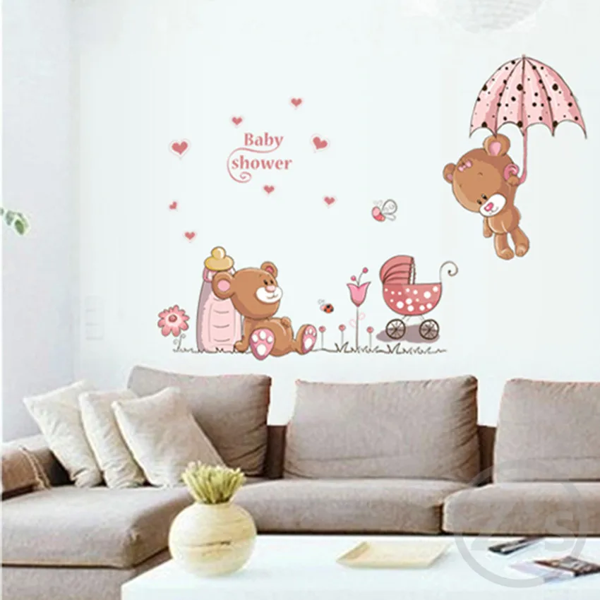 lovely cute bear wall stickers children room home decor baby shower the cats sticker wallstickersfun lovely cute bear wall stickers children room home decor baby shower the cats sticker wallstickersfun