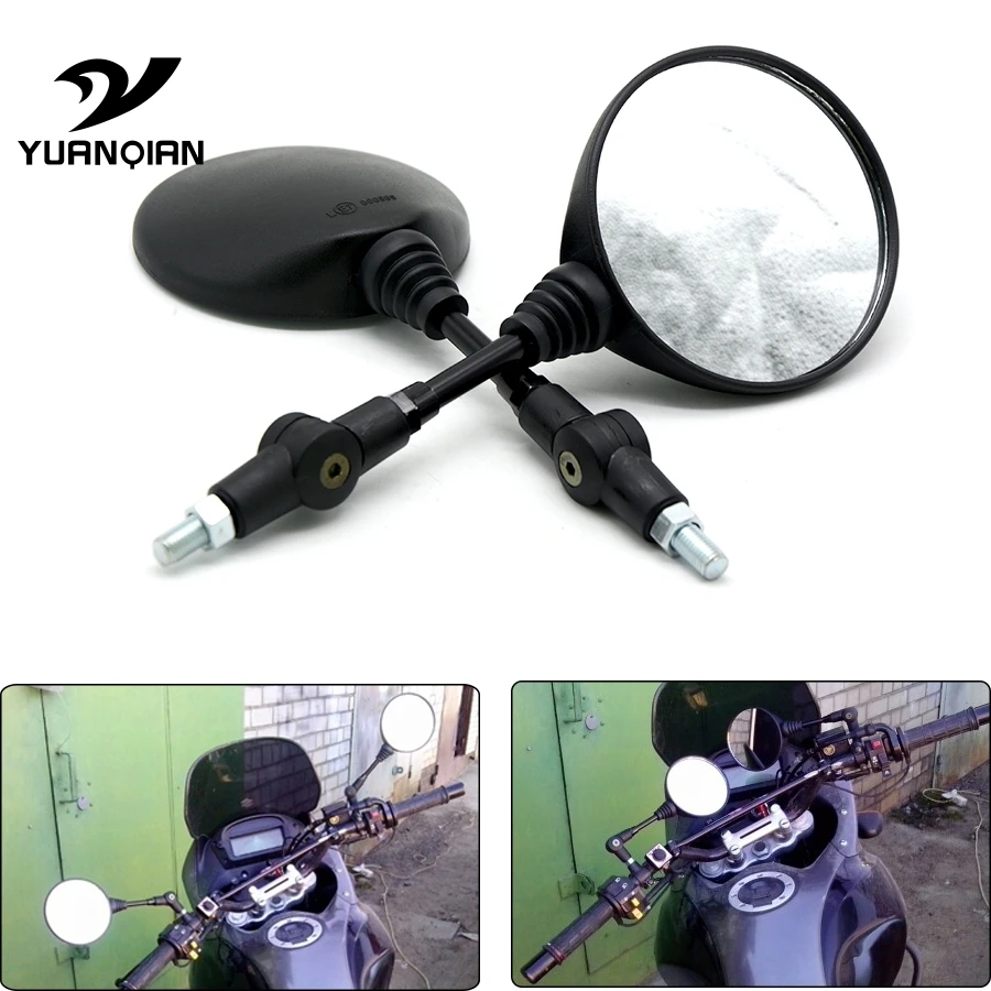Universal Custom 8mm 10mm Side Mirror Motorcycle Mirror Folding Motorbike Rearview Mirrors For Yamaha Honda Kawasaki KTM Suzuki
