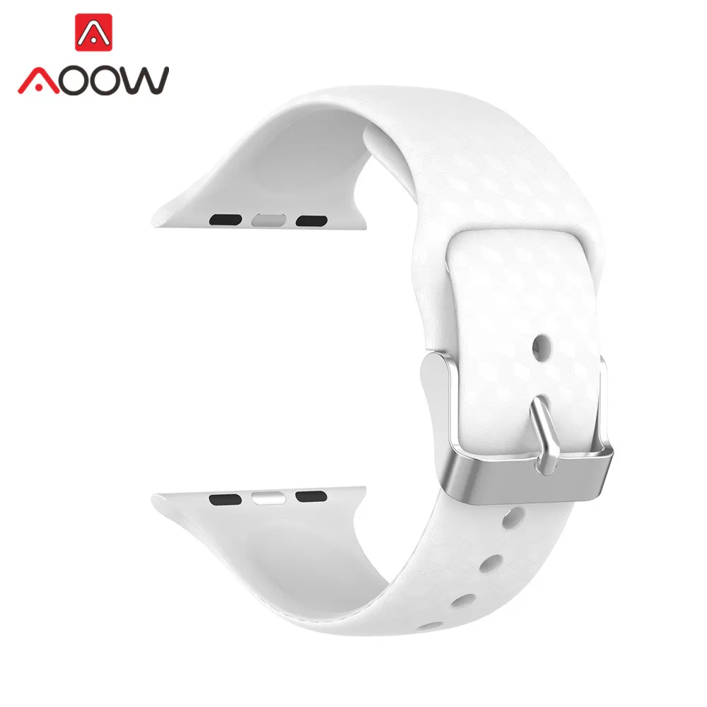 Мягкий силиконовый ремешок для часов Apple Watch 40 мм 44 мм 38 мм 42 мм Мужской Женский резиновый спортивный браслет ремешок для iWatch 1 2 3 4 - Цвет ремешка: White
