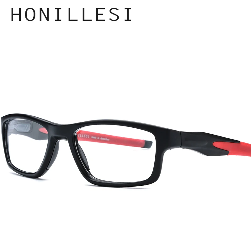 TR90 спортивные оптические очки, оправа для мужчин, высокое качество, квадратные очки, очки для баскетбола, близорукости, уличные очки по рецепту - Цвет оправы: Красный