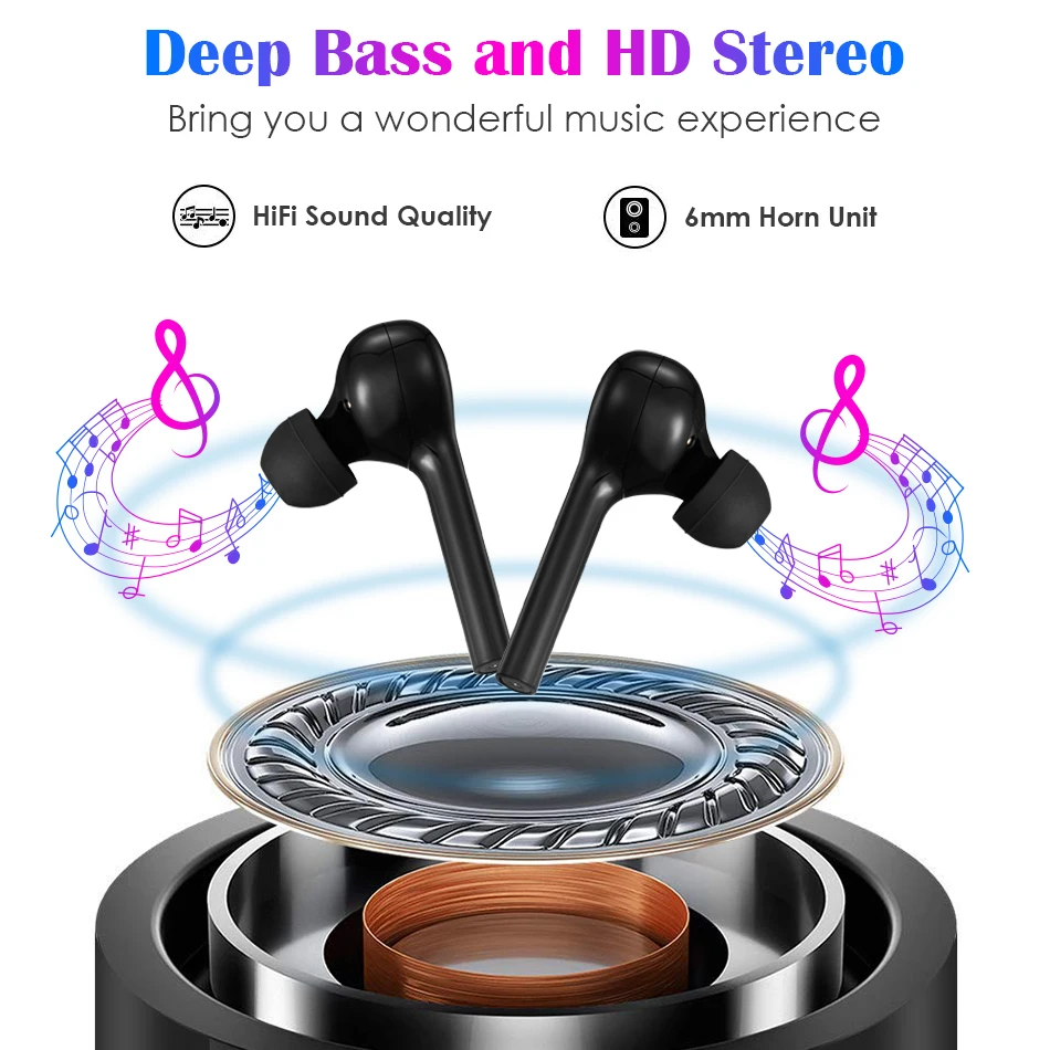 Freebud Touchable 5.0 Bluetooth Earphone Headset Deep Bass Wireless Earphones HD Stereo Headphones For iPhone xiaomi huawei