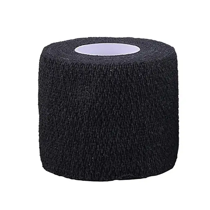 12pcs black color self-adherent cohesive tape strong sports tape wrist self-adhesive bandage roll for tattoo cover accessories