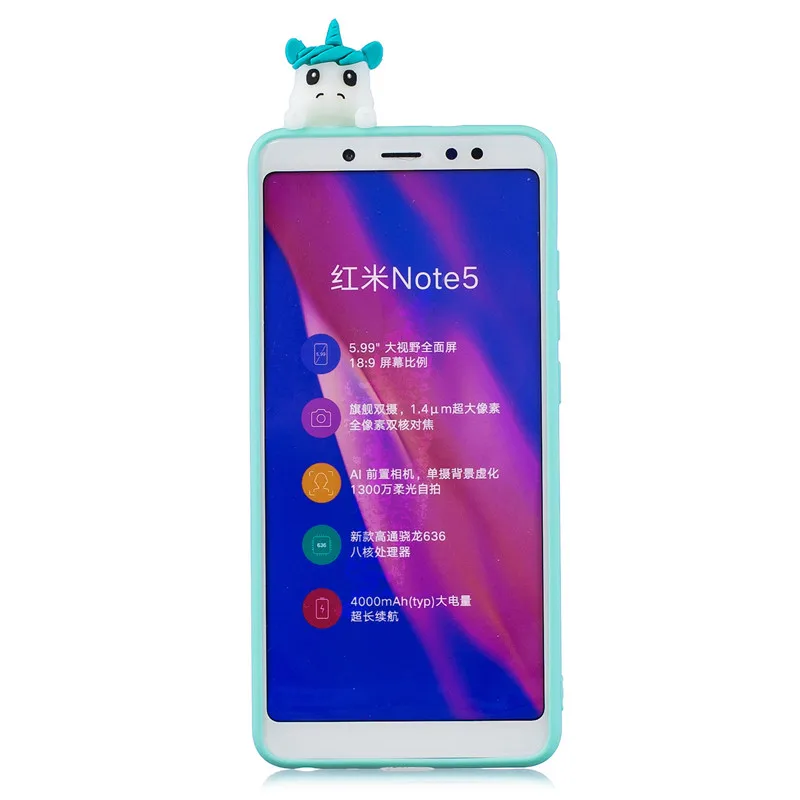 Чехол для Redmi Note 5 чехлы Xiaomi 7 6 Pro 5A 4 чехол с 3d рисунком единорога кукол мягкий