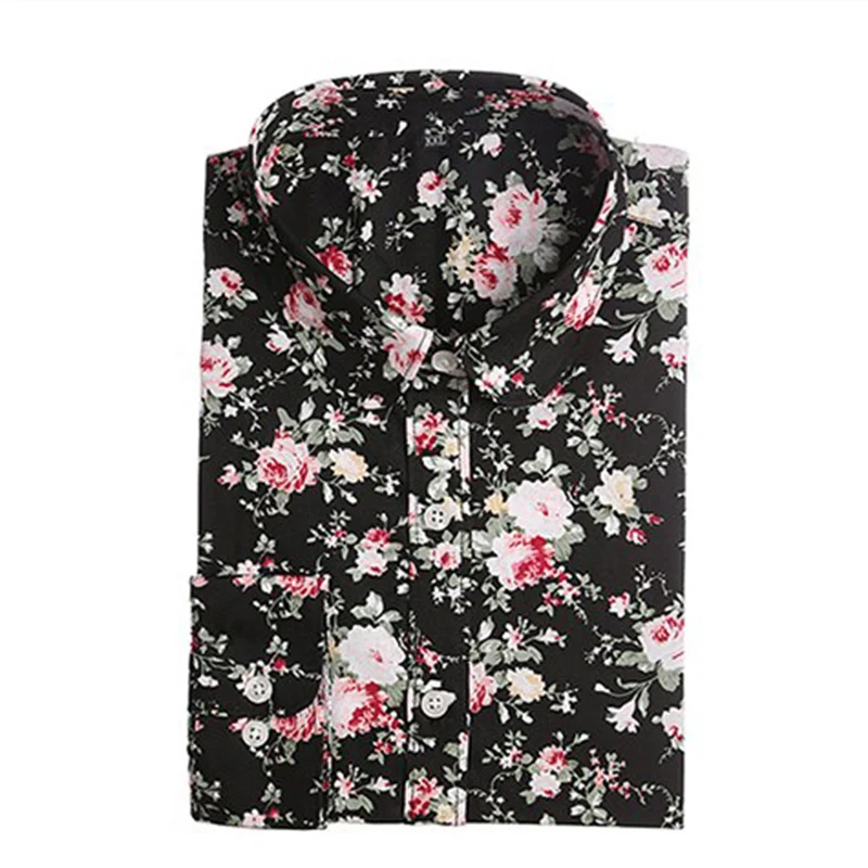 Vente 2018 Grande Taille S 5XL Femmes À Manches Longues Col Rabattu Chemises En Coton De Mode Jaune Floral Femme Blusas Tops Bureau chemises Nouveau