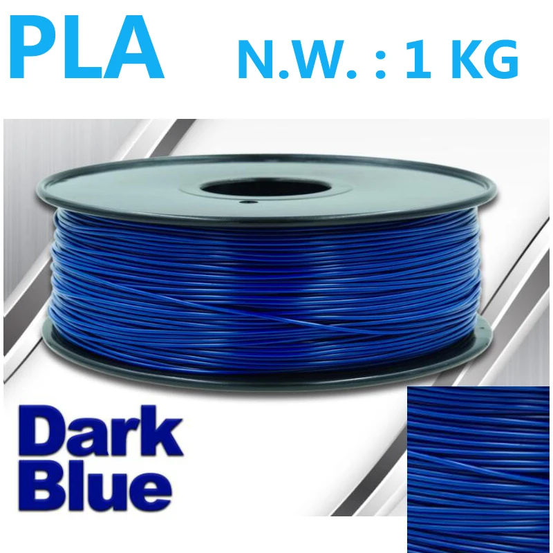 

Dark blue color pla 1.75 3d printer filament best price 1kg net weight pla filament surface gloss impressora3d plastic filament