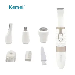 Kemei 4in1 Электрический триммер для волос в носу бровей Борода тример для мужчин уход за кожей лица Нос усы батарея работает