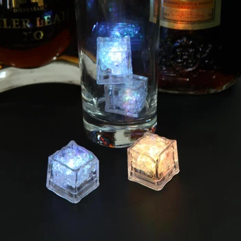 

12pcs/lot DIY Colorful Flash LED Ice Cubes Wedding Festival Decor Party Props Luminous LED Glowing Induction Ice Cubes 7 colors