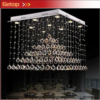 

K9 Crystal LED Pendant Lamp Pyramid Lustre Rectangular Wave Lighting Living Room Bedroom Dining Room Hotel Foyer Lamp
