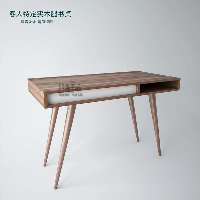 Scandinavian Modern Style Furniture Designer Desk Walnut Wood