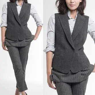 

2019 Spring New Casual Sleeveless Jacket Female Korean Herringbone Pattern Vest Fashion Turn Down Collar Short Suit Vests W1623