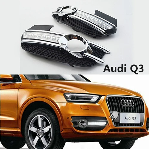 1 Set LED DRLs Daytime Running Lights For Audi Q3 12' 16' Cars, No coding, no wiring, plug