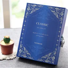 Mini A5 Notebook With Password Lock Vintage Paper Notepad Personal Journal Diary Memos Planner Organizer Composition Note Book hua jie a4 composition books leather pu notebook business daily memos 200 sheets personal organizer notepads lined journal book