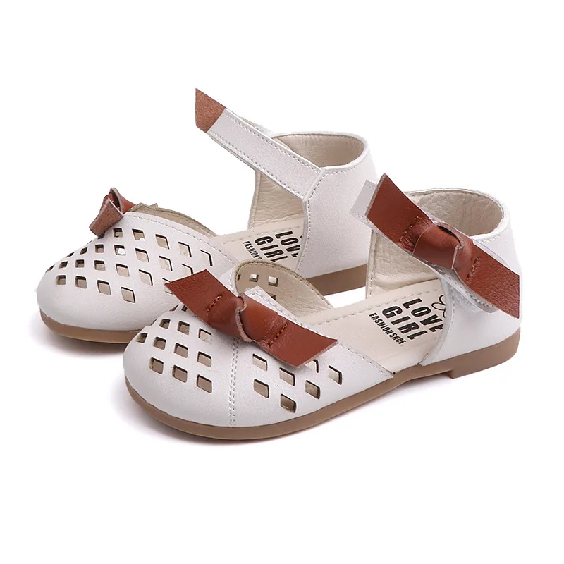 Kids Sandle Hollow Bow Leather Sandals For Baby Girl Kid Shoes Summer