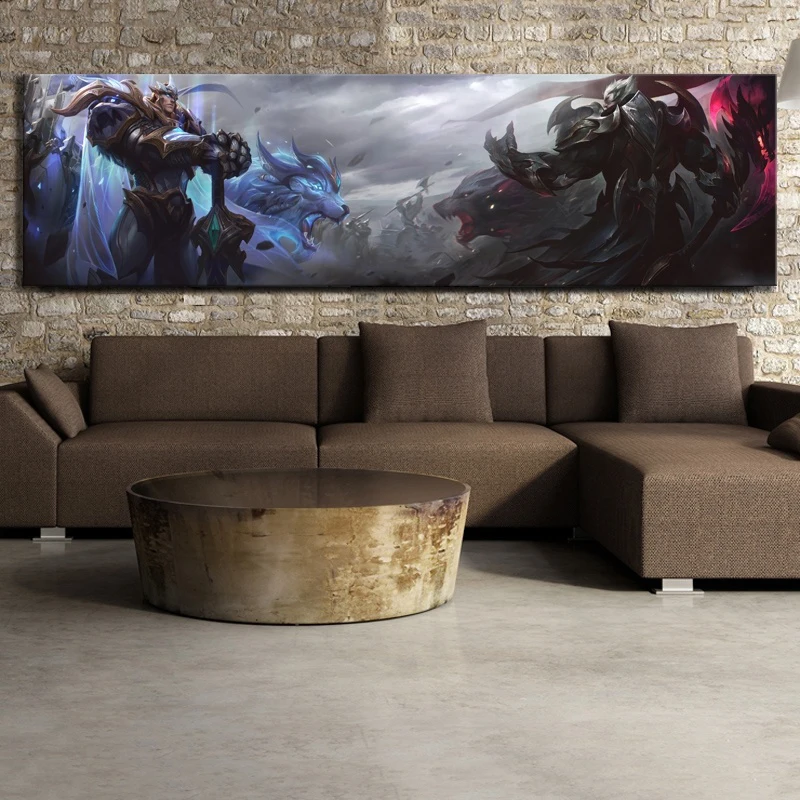 

HD Prints Pictures Wall Artwork Canvas Painting 1 Pcs League Of Legends And Darius God King Video Game Home Decor Modular Poster
