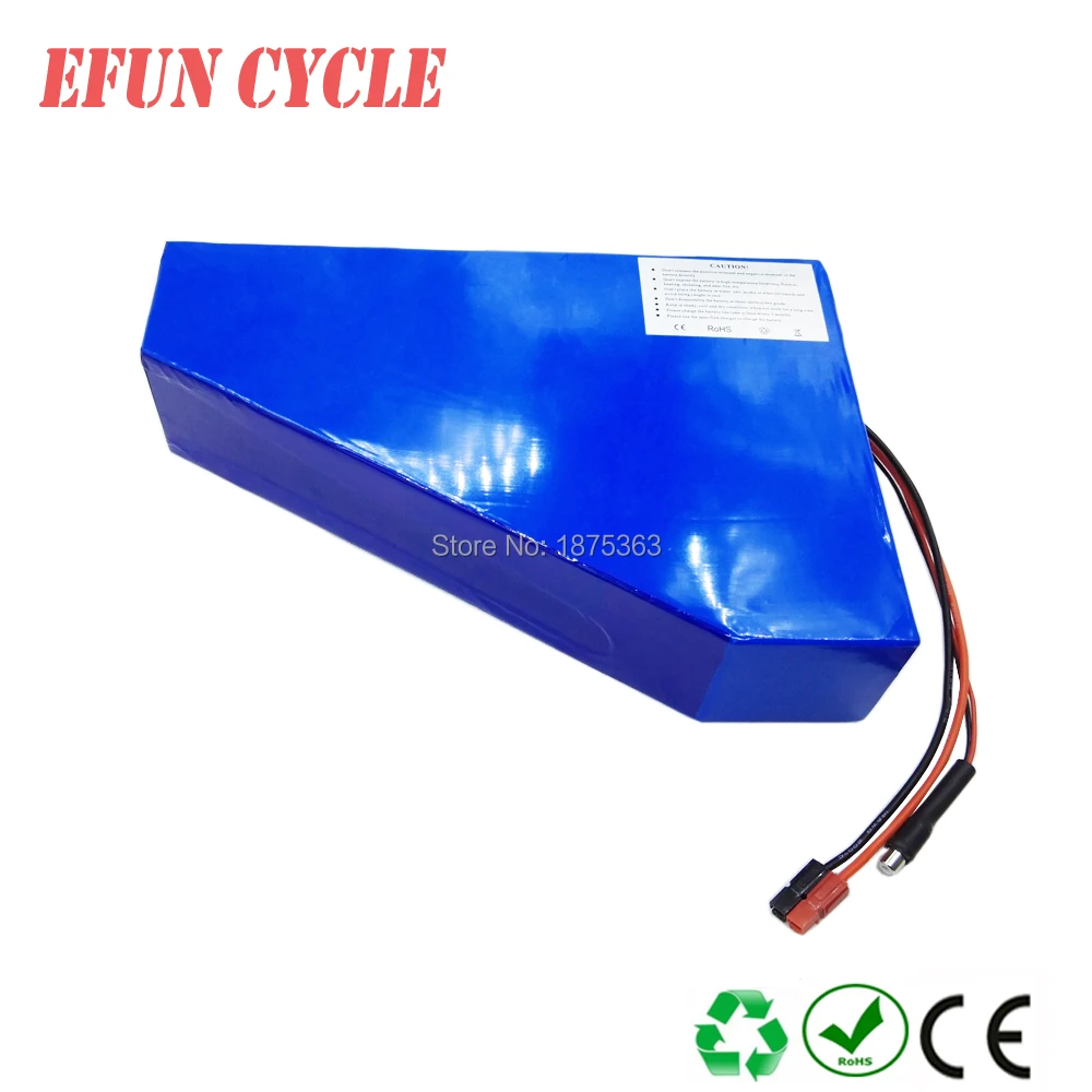 

High power 48V 20Ah triangle battery rechargeable 18650 battery pack for fat tire bike with trianle bag