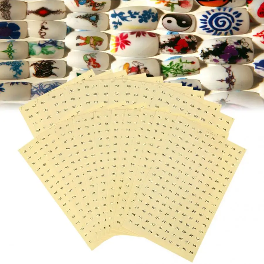 

Gel Nail Polish Waterproof Self Adhesive Sticker Round Number Paper Label Gel Polish Color Marks Manicure B