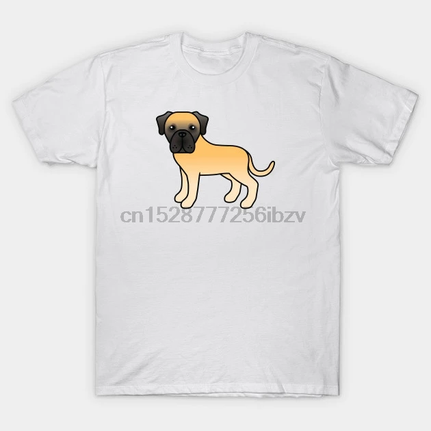 Men T Shirt Short Sleeve Fawn English Mastiff Dog Cute Cartoon Men T Shirt Short Sleeve Fawn English