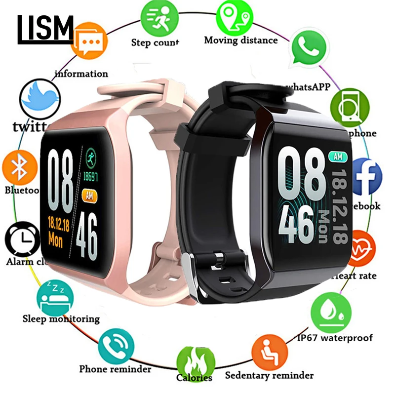 

2019 Smart Band Fitness Tracker IP68 Waterproof Heart Rate Blood Pressure Monitor Multifunctional Sports Mode Full Touch Watch
