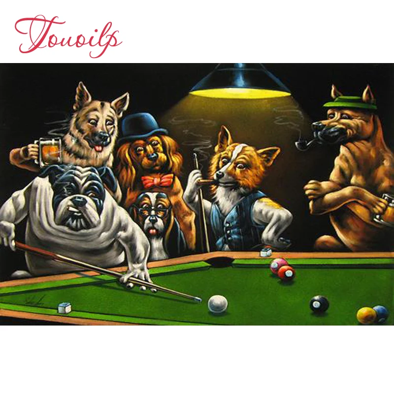 Собаки играют в бильярд картина автор