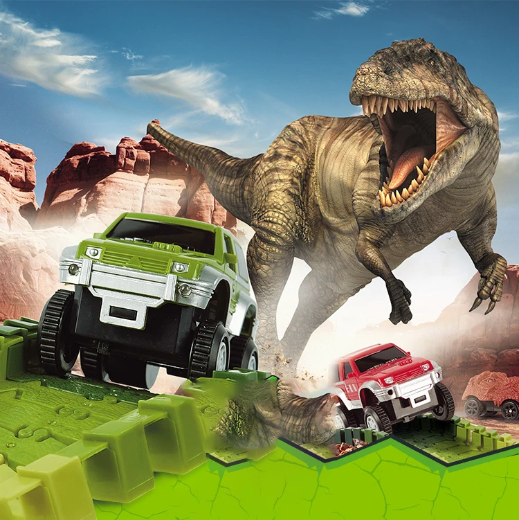 Детский Электрический динозавр игрушки Железная дорога волшебный гоночный трек игрушка набор DIY Magicl треки автомобильные игрушки гоночные треки для мальчика