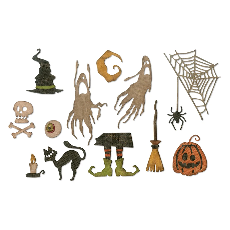 

2019 DIY New Layer Metal Cutting Dies and Scrapbooking For Paper Making Frightful Things Halloween Embossing Frame Card Dies Set