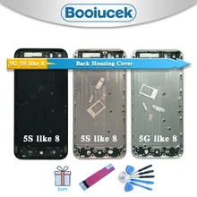 Высокое качество для iphone 5 5G 5S SE как 8 стиль корпус крышка батареи дверь задняя крышка Шасси рамка задняя крышка+ батарея наклейка инструмент