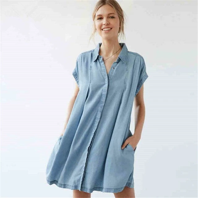 sedlkova 2018 new women plus size denim dresses jacket collar short womens plus size denim shirts