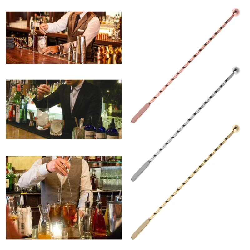 VFGTERTE 1PC Swizzle Sticks Stainless Steel Muddler Threaded Stick Coffee Cocktail Stirring Bar Tool | Дом и сад