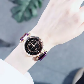 

1 Pcs Women Lady Student Wrist Quartz Watch Starry Sky Casual Alloy Strap for Party LL@17