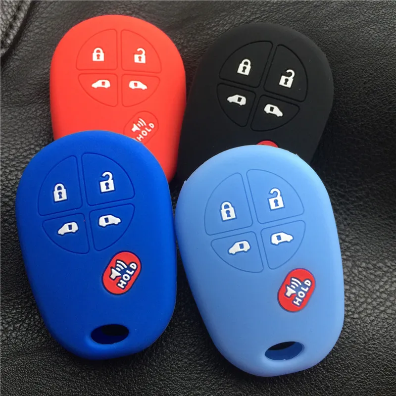 

Silicone key fob cover case shell holder for toyota Sienna Sequoia Fortuner Tundra Tacoma for Chevrolet 5 button key case