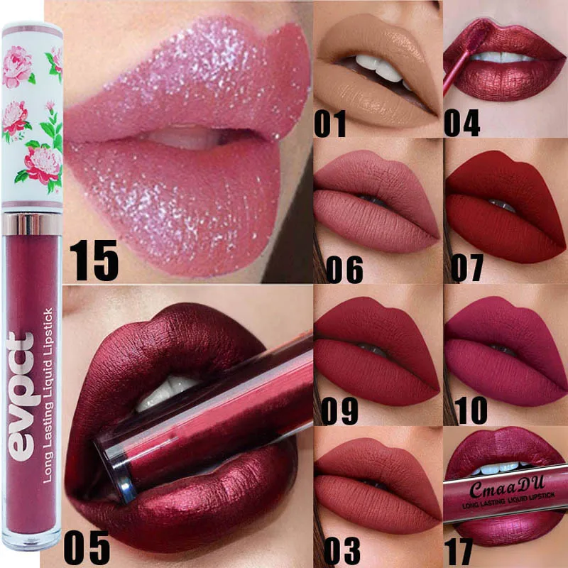 

1pcs Makeup Peony Flower Lipstick Tint liquid Lipstick Make up Shimmer Metal Lip Gloss hot sale Cosmetic Menow