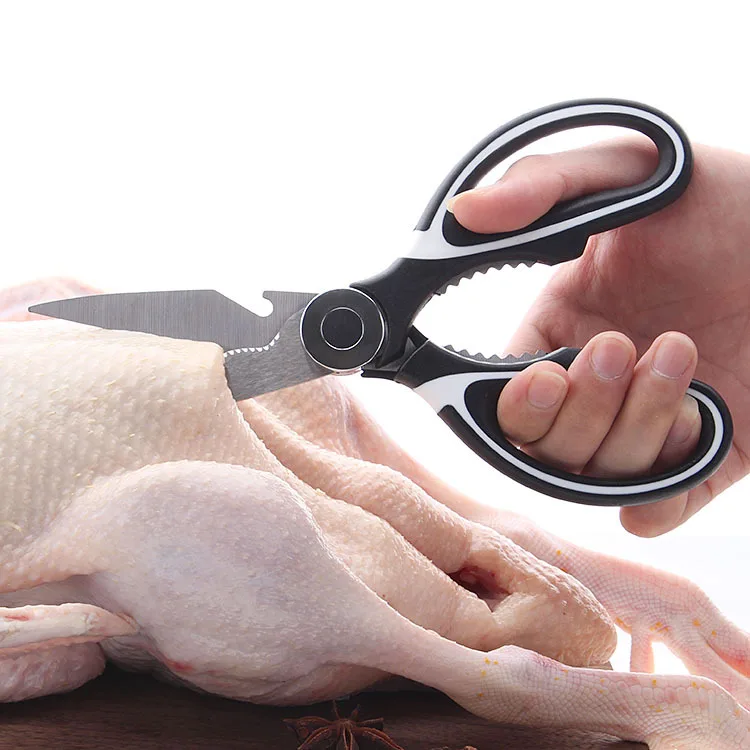Stainless Steel Kitchen Scissors for Chicken Poultry Fish Meat Vegetables Herbs BBQ's Potato Cheese Beer Can Walnut Tool Stainless Steel Kitchen Scissors for Chicken Poultry Fish Meat Vegetables Herbs BBQ's Potato Cheese Beer Can Walnut Tool