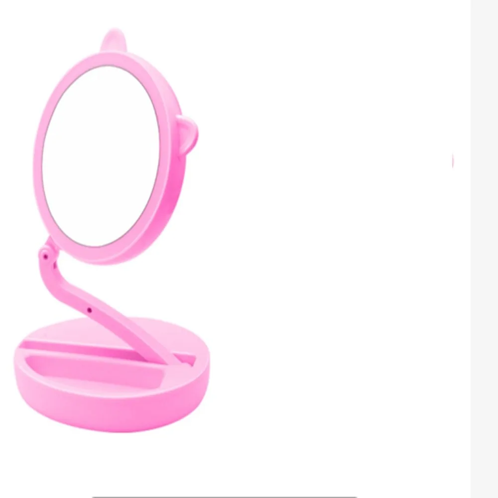 

Fashion Creative LED Tri-fold Vanity Mirror with Double-sided 360 Degree Free Rotation Desktop Foldable Makeup Mirror