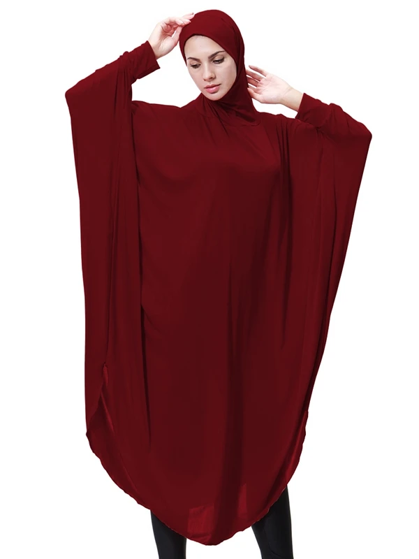 

6pcs/bag 12COLORS oversize HIJAB with sleeve black long M,L,XL size Hijab with sleeve Khimar Jilbab Telekung Tudung