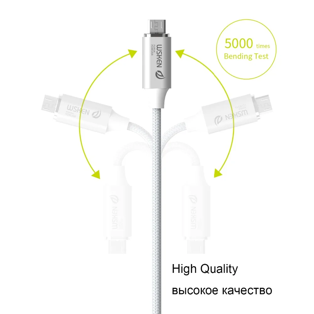 WSKEN Lite 2 Micro USB Магнитный зарядный кабель Type C Быстрая зарядка для Samsung Galaxy S9 S8 Huawei