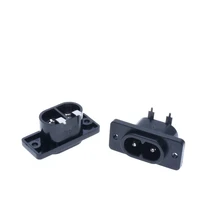 Правый угол AC250V 2.5A 5 шт. 2Pin IEC 320 C8 Резьбовая оправа гнездо входа гнездо AC-005B