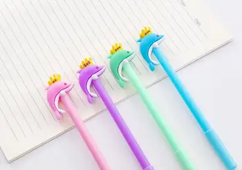 

24pcs/lot Korea Crown Dolphin Gel Ink Writing Pens Office Study Materials Kids Birthday School Takeaways Party Favor Goodie