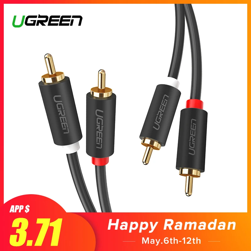 Ugreen 2RCA to 2 RCA Male to Male Audio Cable Gold-Plated RCA Audio Cable 2m 3m 5m for Home Theater DVD TV Amplifier CD Soundbox Ugreen 2RCA to 2 RCA Male to Male Audio Cable Gold-Plated RCA Audio Cable 2m 3m 5m for Home Theater DVD TV Amplifier CD Soundbox
