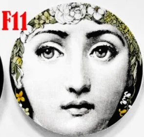 Модный стиль итальянский дизайнер Fornasetti декоративные подвесные тарелки Лина Кавальери лицо модель блюда керамика красота Ремесло Декор - Цвет: F11