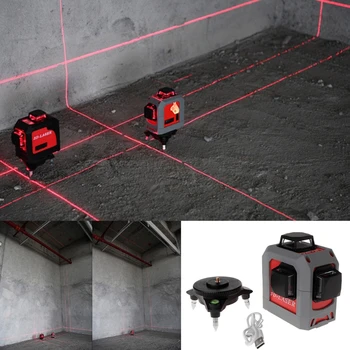 

3D Laser Level 360 Degree 12 Line Self-Leveling Tool 65ft 20m for Construction