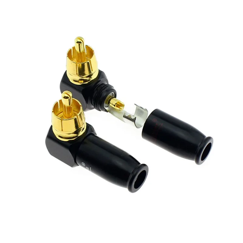 50 шт. Bent Lotus 399 штекер 90 градусов локоть AV RCA аудио правый угол вилка|Соединители| |