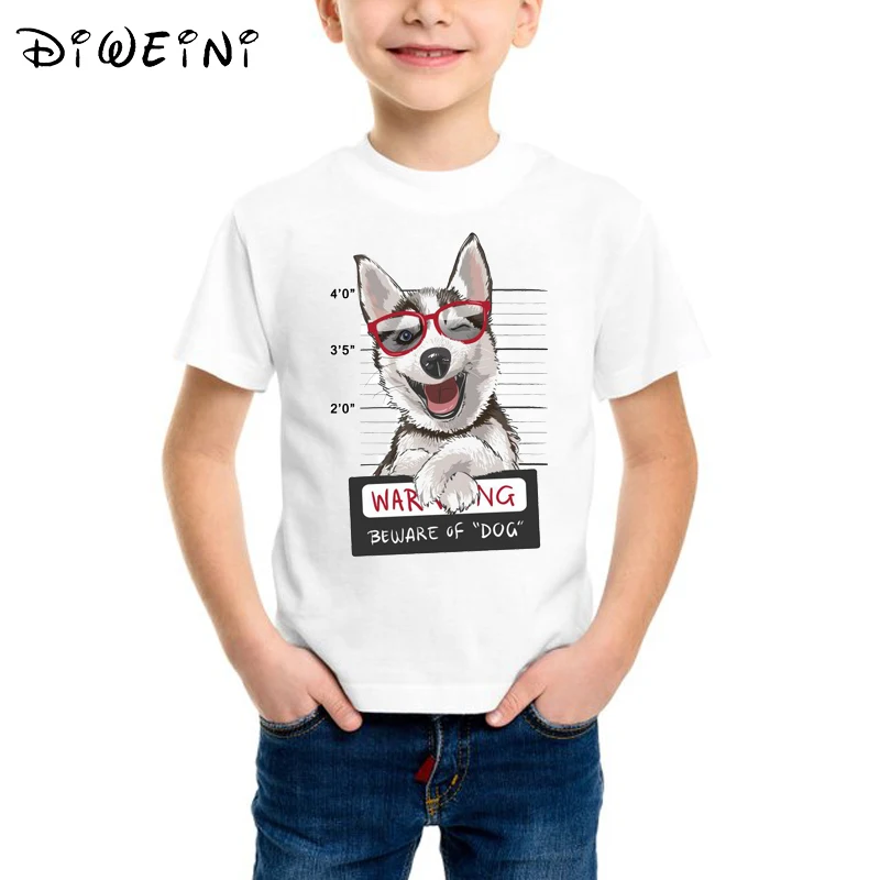 

Cartoon Dog Funny Design Children's Printed T-Shirts Boys/Girls Cute Tops Tees Kids Summer Fashion Animal Casual Clothes Boy