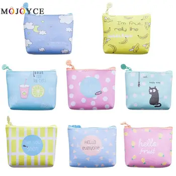 

Cute Coin Purses PU Leather Korean Printing Zip Clutch Women Coin Purse Small Wallet Card Bags