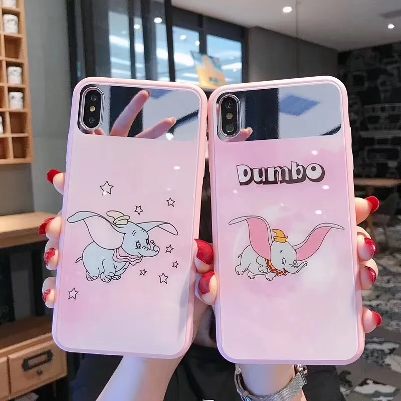 Case for iPhone Xs Max XR X 7 8 plus New Arrivals Silicone Soft cover cute cartoon Casual Fashion Makeup mirror fresh girl ins |
