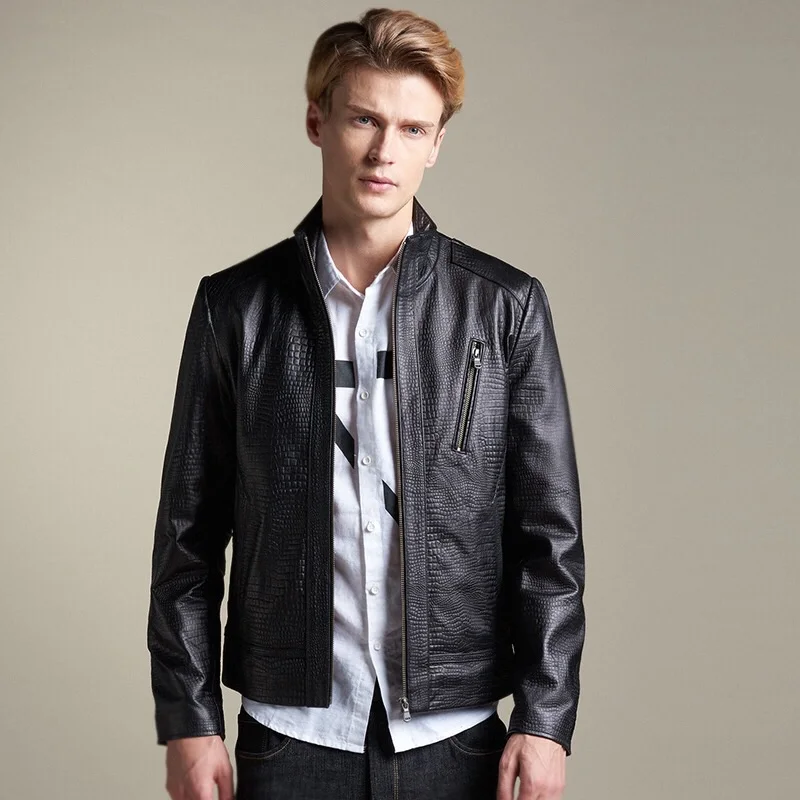 Free shipping.Brand men sheepskin Jackets,men's genuine Leather jacket
