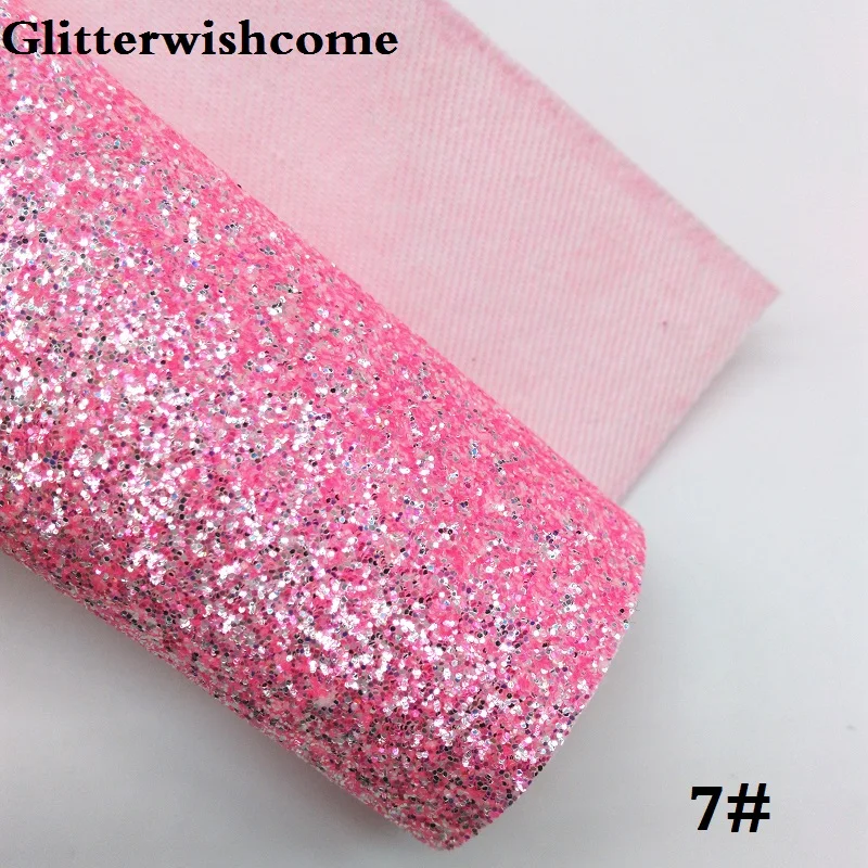 Glitterwishcome 21X29 см A4 Размеры синтетическая кожа, флуоресцентный с эффектом блестящей кожи тканевый Виниловый фон для банты, GM045A