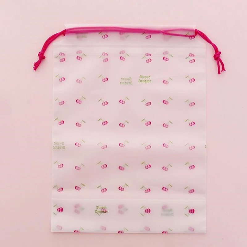 Сумка для хранения на шнурке прозрачная вишневая портативная дорожная сумка для хранения одежды от солнца Сортировка женский косметический мешочек Beaut Kit